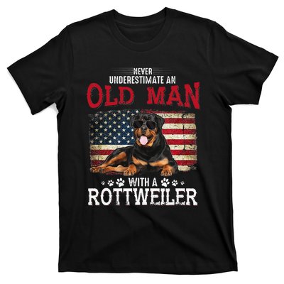 Never Underestimate An Old Man With A Rottweiler Costume T-Shirt