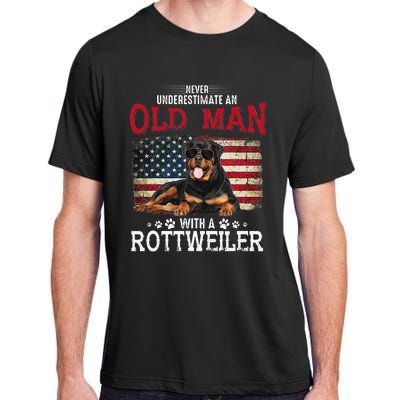 Never Underestimate An Old Man With A Rottweiler Costume Adult ChromaSoft Performance T-Shirt