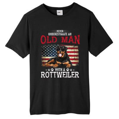 Never Underestimate An Old Man With A Rottweiler Costume Tall Fusion ChromaSoft Performance T-Shirt