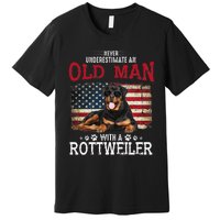 Never Underestimate An Old Man With A Rottweiler Costume Premium T-Shirt