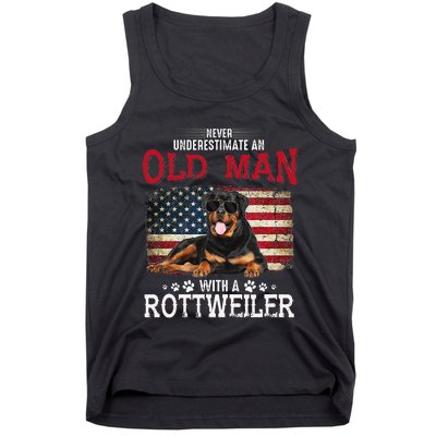 Never Underestimate An Old Man With A Rottweiler Costume Tank Top