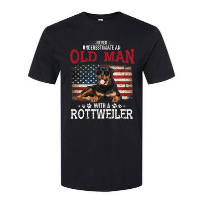 Never Underestimate An Old Man With A Rottweiler Costume Softstyle® CVC T-Shirt