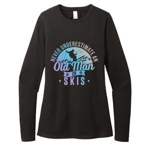 Never Underestimate An Old On Skis Skier Retiret Ski Gift Womens CVC Long Sleeve Shirt