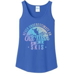 Never Underestimate An Old On Skis Skier Retiret Ski Gift Ladies Essential Tank