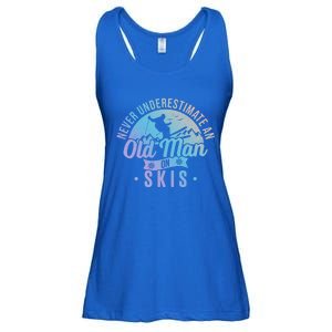 Never Underestimate An Old On Skis Skier Retiret Ski Gift Ladies Essential Flowy Tank