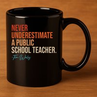 Never Underestimate A Public School Teacher Harris Walz 2024 11oz C Handle Ceramic Mug