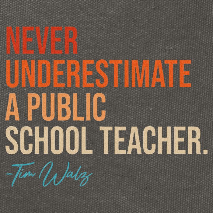 Never Underestimate A Public School Teacher Harris Walz 2024 Cotton Canvas Backpack