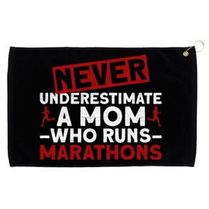 Never Underestimate A Mom Who Runs Marathons Great Gift Grommeted Golf Towel