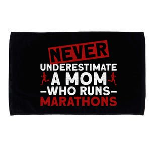 Never Underestimate A Mom Who Runs Marathons Great Gift Microfiber Hand Towel