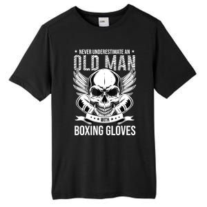 Never Underestimate An Old Man With Boxing Gloves Tall Fusion ChromaSoft Performance T-Shirt