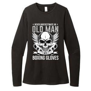 Never Underestimate An Old Man With Boxing Gloves Womens CVC Long Sleeve Shirt