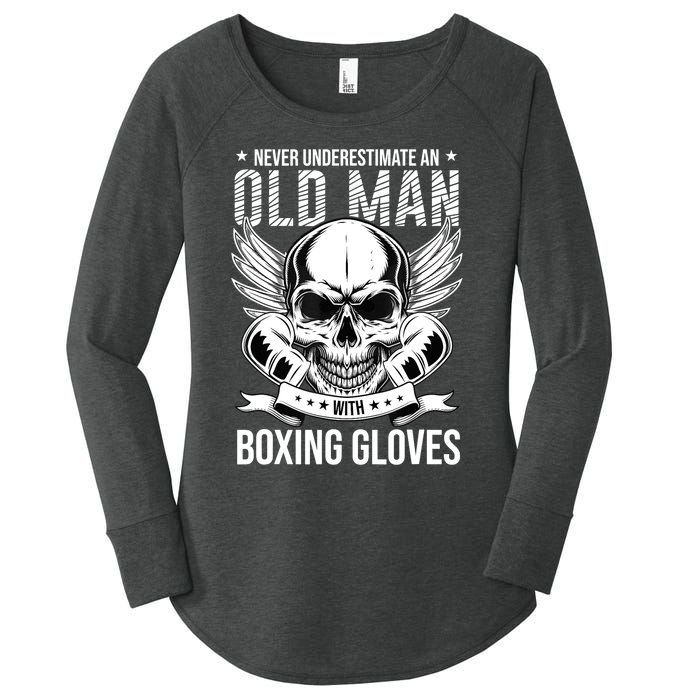 Never Underestimate An Old Man With Boxing Gloves Women's Perfect Tri Tunic Long Sleeve Shirt