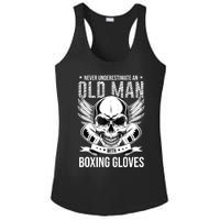 Never Underestimate An Old Man With Boxing Gloves Ladies PosiCharge Competitor Racerback Tank