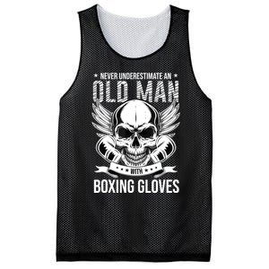 Never Underestimate An Old Man With Boxing Gloves Mesh Reversible Basketball Jersey Tank