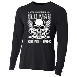 Never Underestimate An Old Man With Boxing Gloves Cooling Performance Long Sleeve Crew