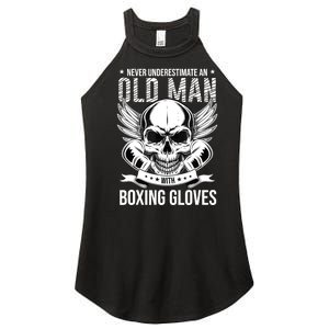 Never Underestimate An Old Man With Boxing Gloves Women's Perfect Tri Rocker Tank