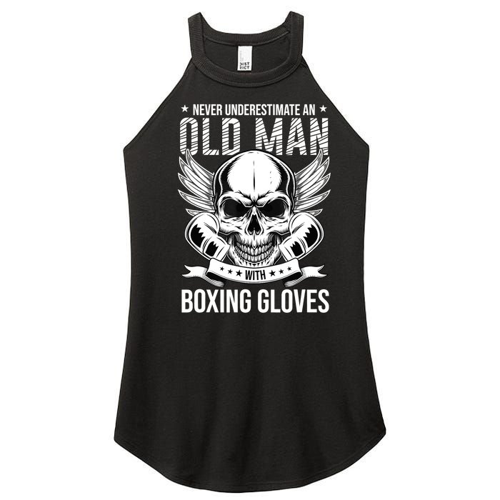 Never Underestimate An Old Man With Boxing Gloves Women's Perfect Tri Rocker Tank