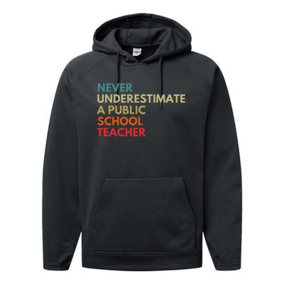 Never Underestimate A Public School Teacher Walz Waltz Performance Fleece Hoodie