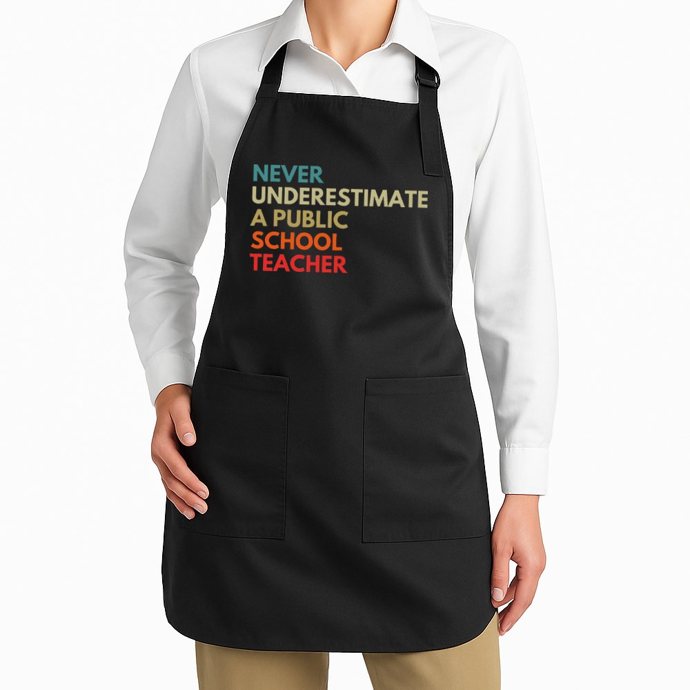 Never Underestimate A Public School Teacher Walz Waltz Apron