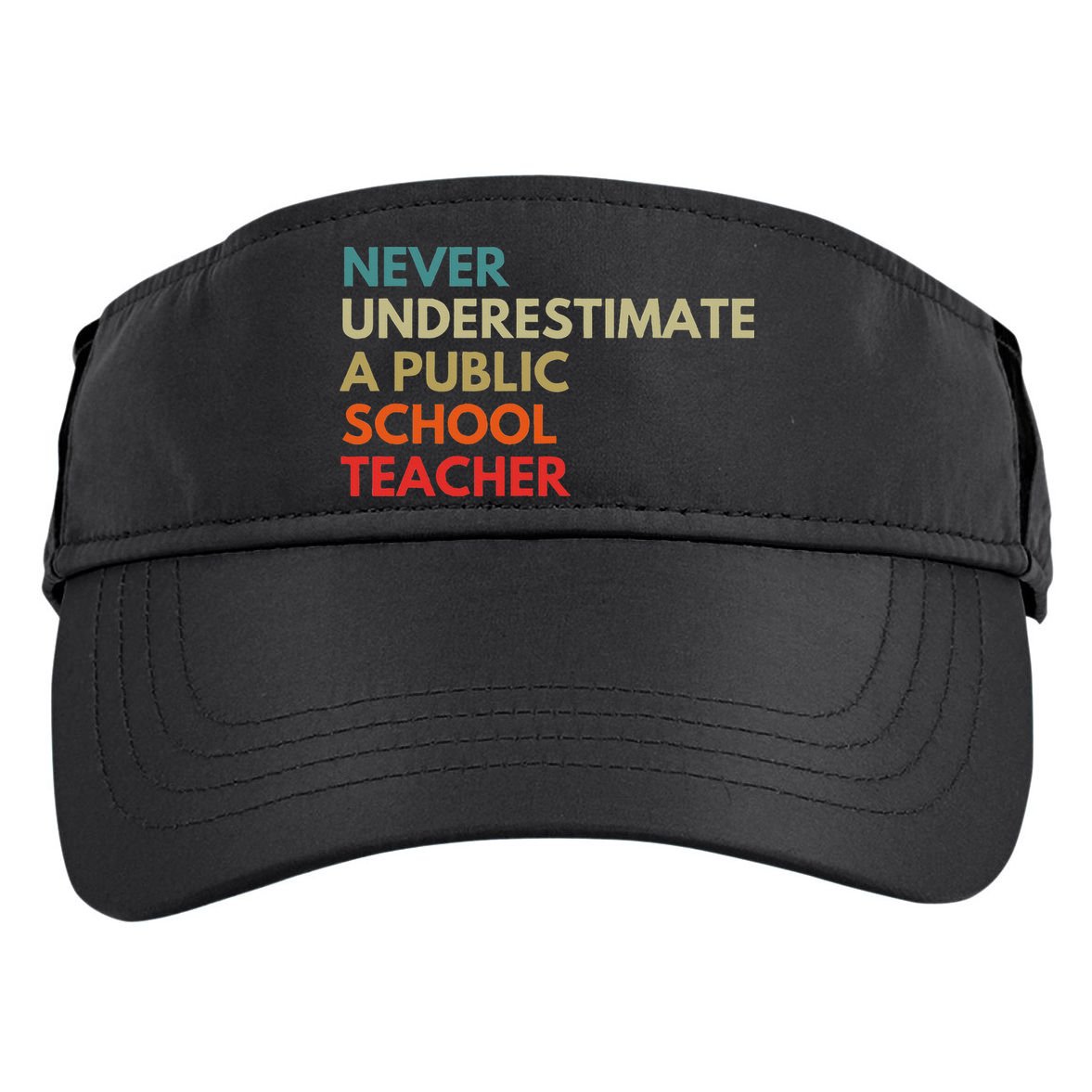 Never Underestimate A Public School Teacher Walz Waltz Adult Drive Performance Visor
