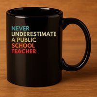 Never Underestimate A Public School Teacher Walz Waltz 11oz C Handle Ceramic Mug