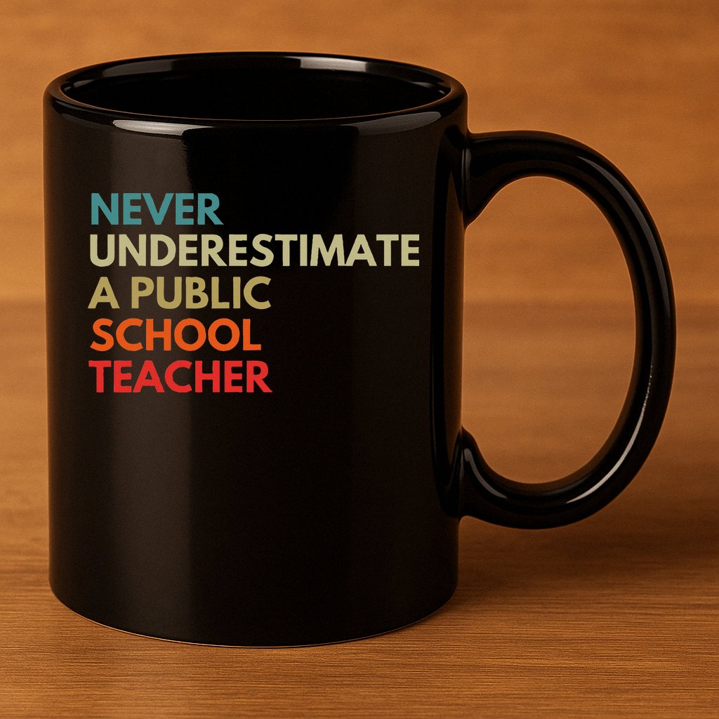 Never Underestimate A Public School Teacher Walz Waltz 11oz C Handle Ceramic Mug