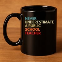 Never Underestimate A Public School Teacher Walz Waltz 11oz C Handle Ceramic Mug
