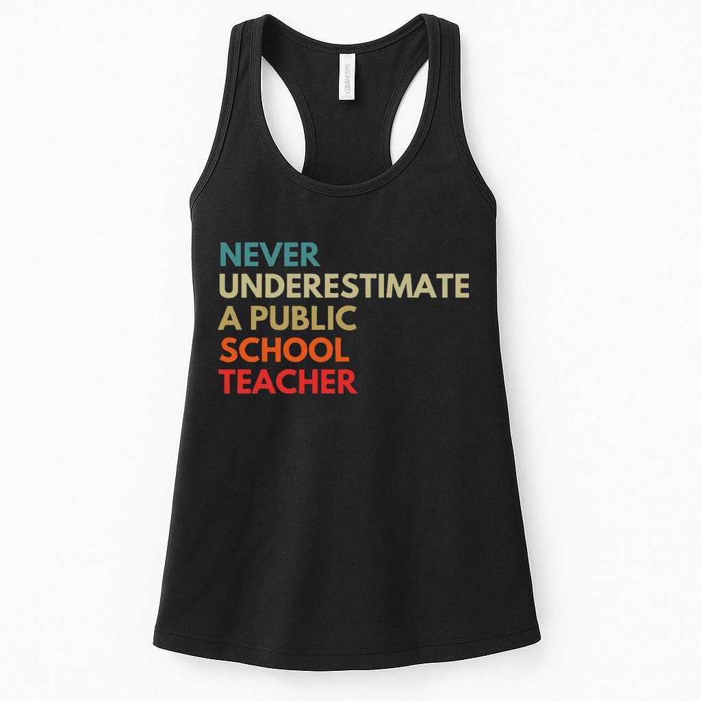 Never Underestimate A Public School Teacher Walz Waltz Womens Tank Top