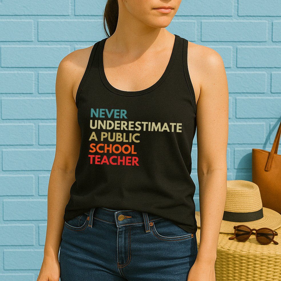 Never Underestimate A Public School Teacher Walz Waltz Womens Tank Top