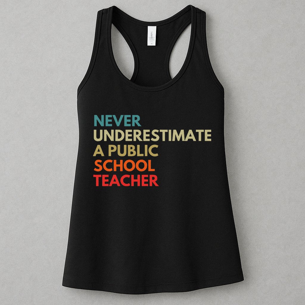 Never Underestimate A Public School Teacher Walz Waltz Womens Tank Top