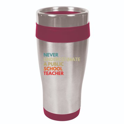 Never Underestimate A Public School Teacher Walz Waltz 16oz Travel Tumbler