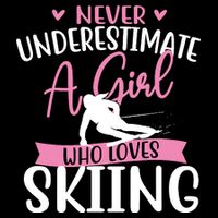 Never Underestimate A Girl Who Loves Skiing Skier Ski Impact Tech Backpack