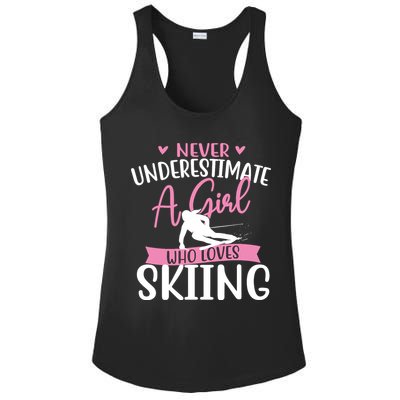 Never Underestimate A Girl Who Loves Skiing Skier Ski Ladies PosiCharge Competitor Racerback Tank