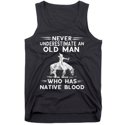 Never Underestimate An Old Man Native American Warrior Tank Top