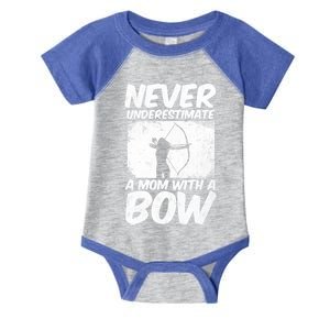 Never Underestimate A Mom With A Bowhunting Arrows Archery Gift Infant Baby Jersey Bodysuit