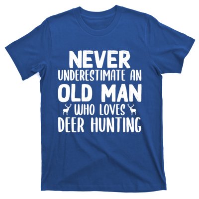 Never Underestimate An Old Funny Grandpa Deer Hunting Gift T-Shirt