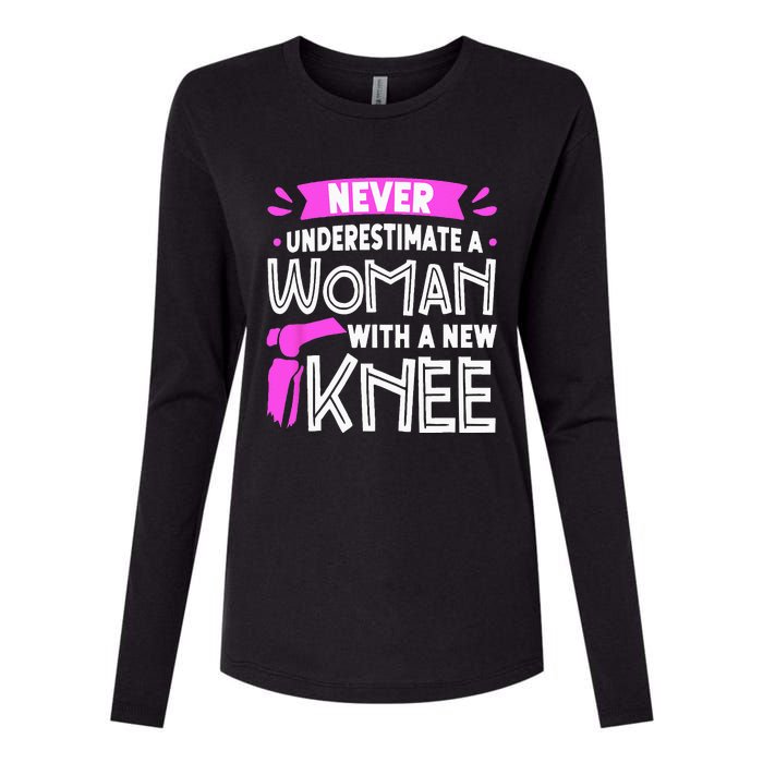 Never Underestimate A Women New Knee Replacement Surgery Womens Cotton Relaxed Long Sleeve T-Shirt