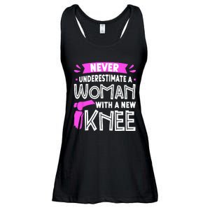 Never Underestimate A Women New Knee Replacement Surgery Ladies Essential Flowy Tank