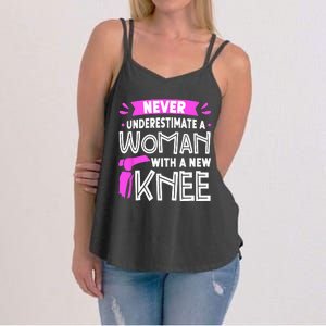 Never Underestimate A Women New Knee Replacement Surgery Women's Strappy Tank