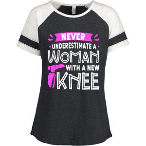 Never Underestimate A Women New Knee Replacement Surgery Enza Ladies Jersey Colorblock Tee