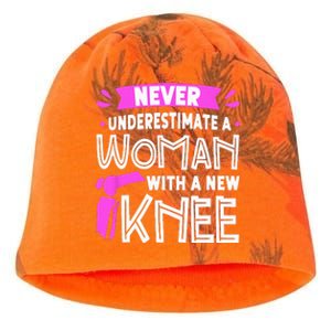 Never Underestimate A Women New Knee Replacement Surgery Kati - Camo Knit Beanie