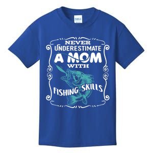 Never Underestimate A Mom With Fishing Skills Gift Kids T-Shirt