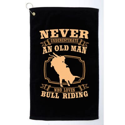 Never Underestimate An Old Man Bull Riding Rodeo Sport Golf Towel