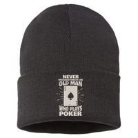 Never Underestimate An Old Man Who Plays Poker Sustainable Knit Beanie