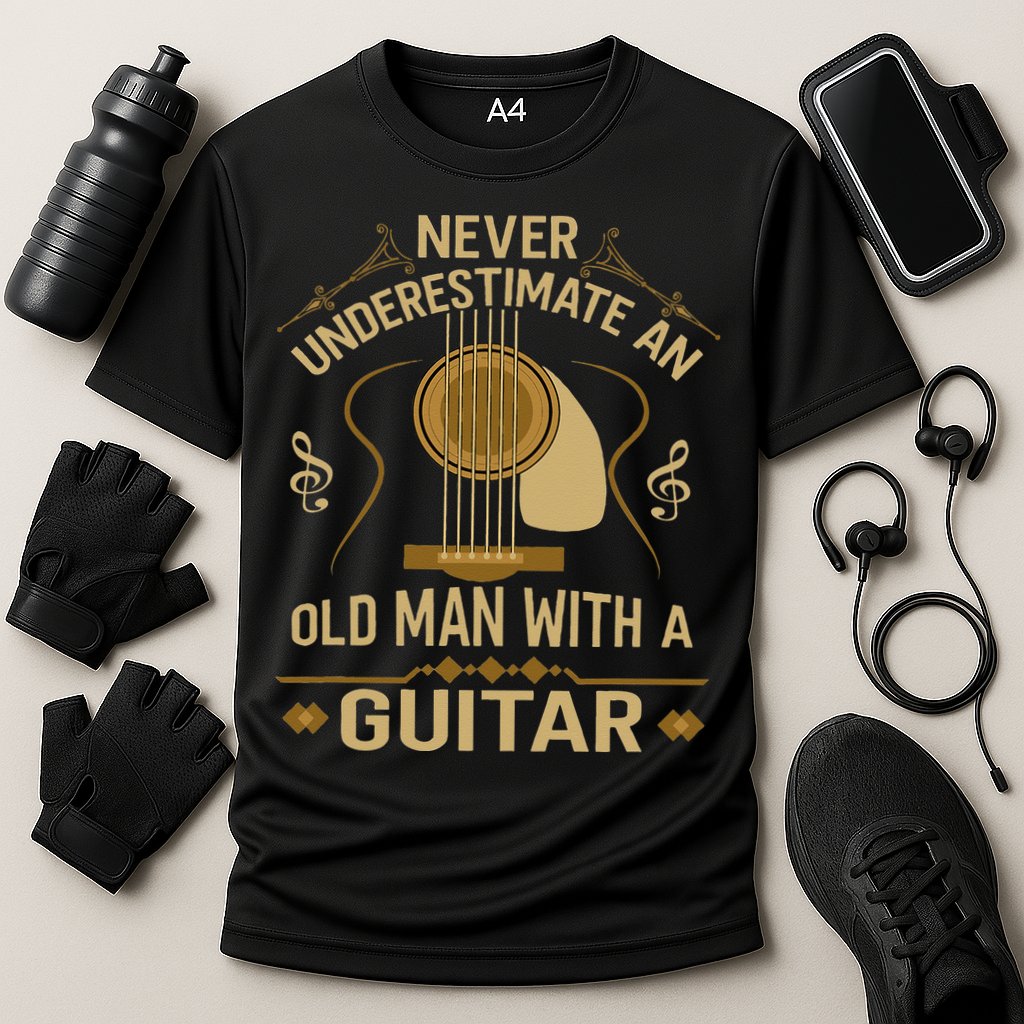 Never Underestimate An Old Man With A Guitar Acoustic Player Performance Shirt