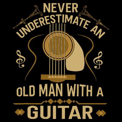 Never Underestimate An Old Man With A Guitar Acoustic Player T-Shirt