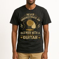 Never Underestimate An Old Man With A Guitar Acoustic Player Tall T-Shirt