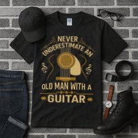 Never Underestimate An Old Man With A Guitar Acoustic Player Tall T-Shirt