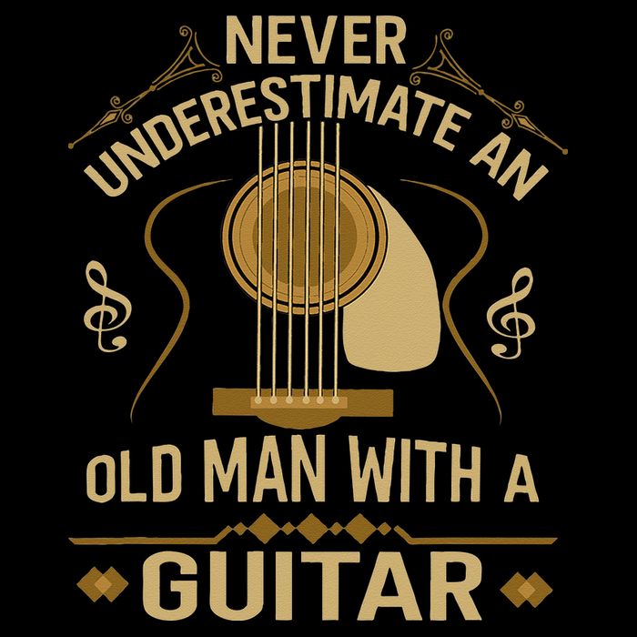 Never Underestimate An Old Man With A Guitar Acoustic Player Tall T-Shirt