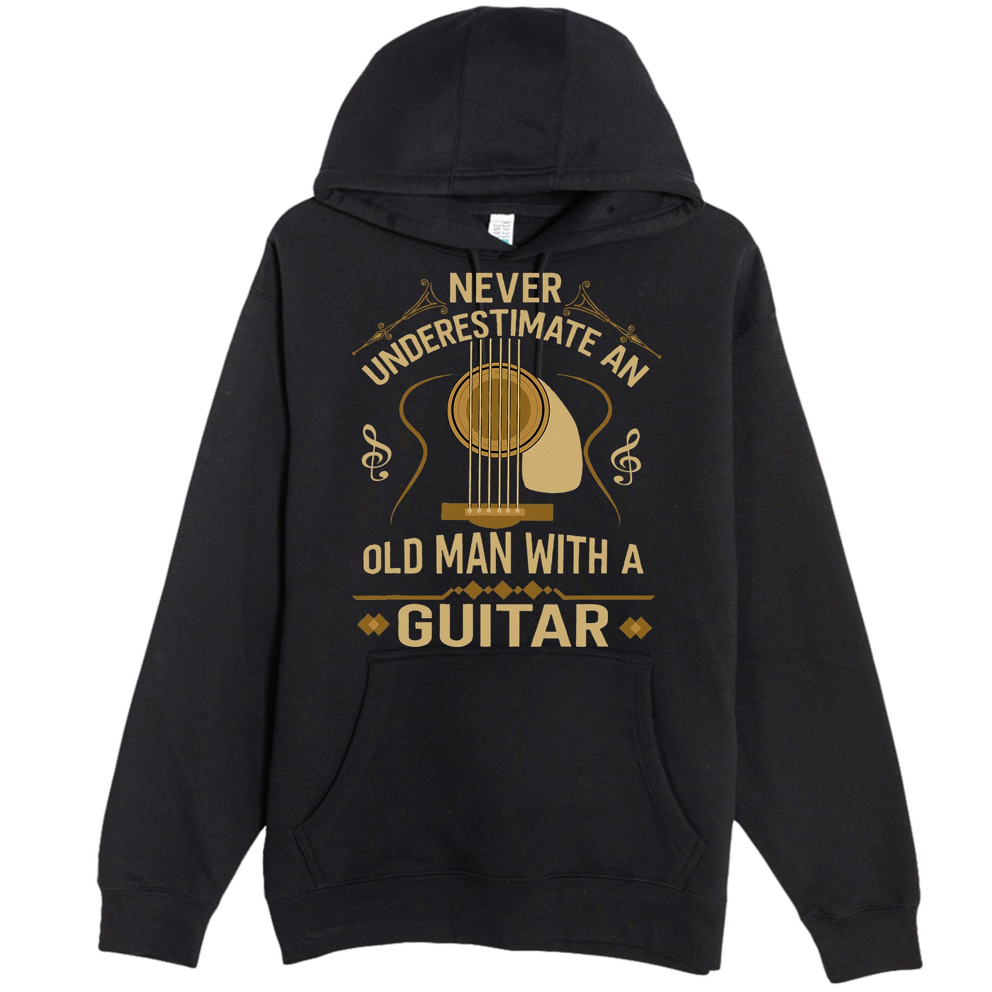 Never Underestimate An Old Man With A Guitar Acoustic Player Premium Pullover Hoodie